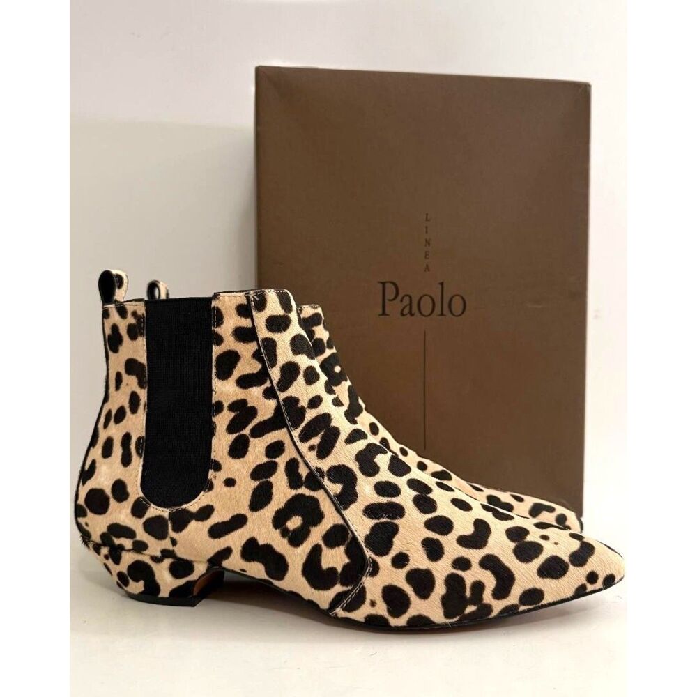 Linea Paolo Regan Leopard Print Pony Hair Bootie, NEW! Size 9.5
